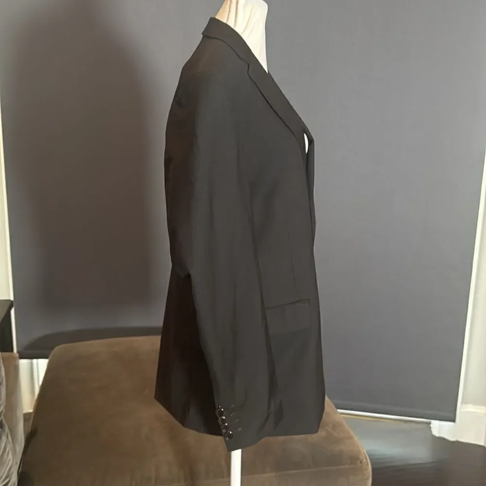 Men’s Black 2 Piece Slim Fit Suit Prom Party Formal Size 38 Jacket 32 Pants